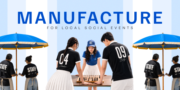 Event T-Shirts for staff and players manufactured for local social events in bulk